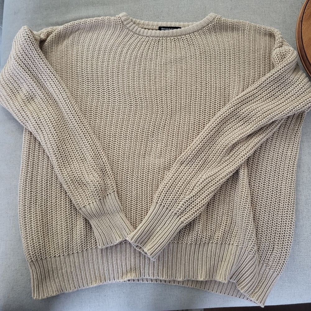Beige Knit Sweater 100% Cotton from American Apparel